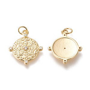 66405 Ορειχάλκινα Νομίσματα Για κόσμημα 19X17mm/1Τεμ. Επίχρυσο Χρώμα,   ,Συνθεση Ορείχαλκος,Κρεμαστά (1 0) (5gr) ()