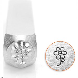 66740 IMPRESS ART METAL STAMPS ‘, FLOWERS’ FOR DECORATION 6mm//1Pcs/ PLATINUM COLOR, ,Material ,, (3 0) ()