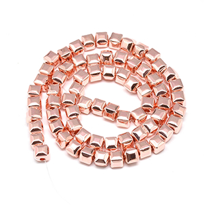 66820 Synthetic non magnetic hematite cube beads  For Jewellery 6X6mm/70Pcs/   Rose Gold plated,   ,Material ,,Beads (3 0) ()