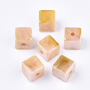 66831 Ακρυλικά κυβάκια Για κόσμημα 12X12mm/Ø2,5mm/5Τεμ. Διάφορα Χρώματα,   ,Συνθεση Ακρυλικό,Χάντρα (5 6) (14gr) ()