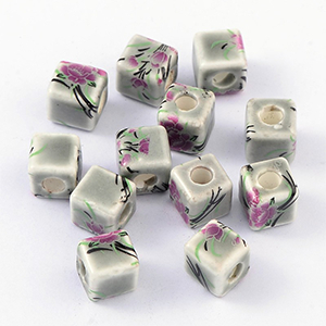 66842 Beads and Spacers Glass Cubes,Shaped ,10X10mm/1Pcs ,Mixed Colors (0 1) ()