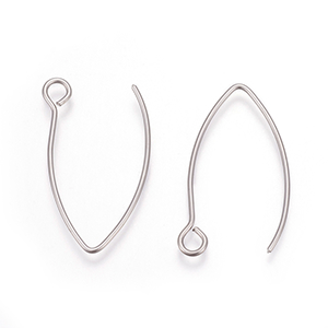 66920 Stainless Steel Earring Hooks ,For Jewellery 26X15mm/5Pair/ Stainless steel color,   ,Material ,, (0 2) (Wholesale Price 50 Pair @  0.08= €4.2 ,Upon Availability)