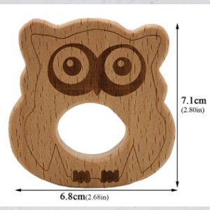 66948 Wooden Teether Toys  For Pacifier 70X70mm/1Pcs/   Natural Color,   ,Material ,,Charms (2 0) ()