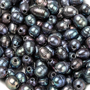 66988 Semi Precious Stones Freshwater Pearls Nuggets,With Big Hole ,8,5mmØ1,8mm/4Pcs ,Black Color (0 2) ()