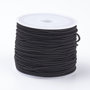 67108 ROUND ELASTIC TEXTILE CORD  FOR SEWING 1mm//19Meters/   BLACK COLOR,   ,Material , (25 0) ()