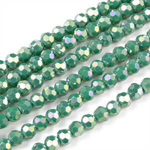 67629 ROUND FACETED GLASS BEADS  FOR JEWELLERY 4mm/92Pcs/   TYRQUOISE COLOR,ELECTROPLATED FACETED  ,Material GLASS,,BEADS (20 0) ()