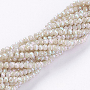 67707 RONDELLE GLASS BEADS FOR JEWELLERY 3X2mm/185Pcs/ CornSilk,ELECTROPLATED FACETED ,Material GLASS,,BEADS (10 0) ()