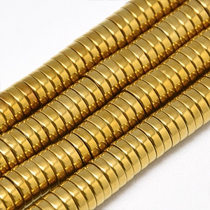 67768 Synthetic Hematite Disc Beads,Heishi Beads  For Jewellery 10X2mm/192Pcs/   Gold Plated,   ,Material ,,Beads (5 0) ()