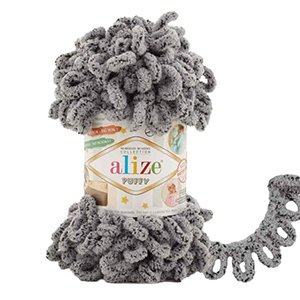 67877 Alize puffy yarn ,for blankets,scarves,cardigans 100gr//9meters/  (alize) 673-brown, 100% polyester  ,material 100% polyester,winter,hand knit (0 0)