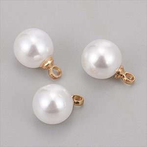 68049 Plastic Pearls Pendants ”For Jewellery 11X7mm/5Pcs White Color, With Pearls  ,Material ABS Plastic,,Charms (2 0) ()