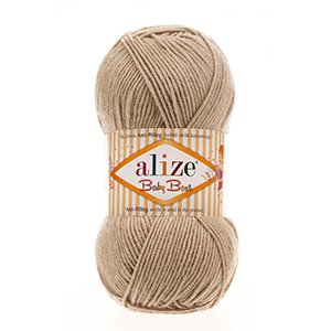 68158 Alize Baby Best Yarn ,For Dolls,Huts,Blouses 100gr/240Meters/ Dark Beige Color,Col 256 Anti-pilling Acrylic  ,Material 90% Anti-pilling Acrylic 10% Bamboo,All Seasons,Crhochet Needles 2-4 Tunisian Crochet Hook no 4-5 (10 5) ()
