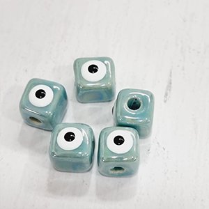 68333 Evil Eyes Ceramic Cubes, ,11X11mm/1Pcs ,Veraman Color (5 4) ()