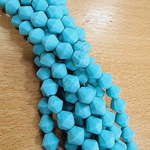 68343 Χάντρες/Διαχωριστικές Χάντρες Γυάλινες Ρόμβος ,8mm/50Τεμ.,Ματ Τυρκουάζ Χρώμα (8 8) (gr) ()