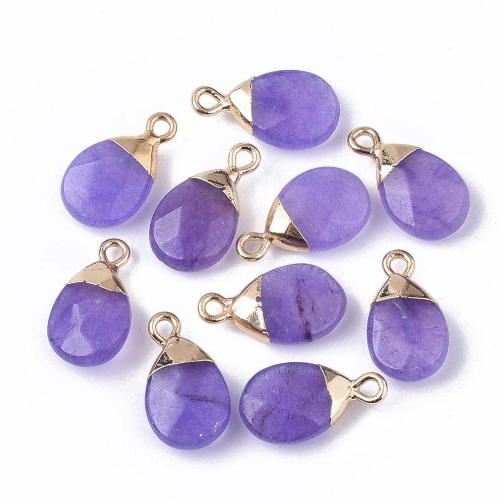 68368 BRASS CHARMS FOR JEWELLERY 18X10mm/1Pcs/ GOLD PLATED, WITH NATURAL STONE ,Material ,,CHARMS (2 0) ()