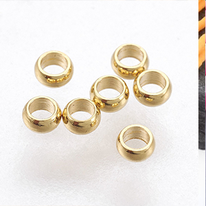 68618 Ατσάλινα Στοπάκια  Για κόσμημα 2mm//10Τεμ. 24Κ Επίχρυσο Χρώμα,   ,Συνθεση Ανοξείδωτο Ατσάλι 304,Χάντρα (3 1) (0gr) ()