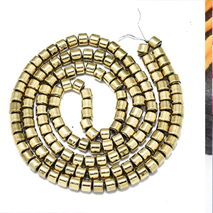 68622 Συνθετικός Αιματίτης Σωληνάκια Για κόσμημα 3X2mm/148Τεμ. 18Κ Επίχρυσο Χρώμα,   ,Συνθεση Ημιπολύτιμοι Λίθοι,Χάντρα (3 3) (20gr) ()