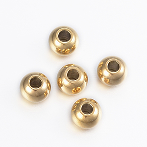 69140 Stainless steel round beads with shiny surface for jewellery 8mm//10pcs/3mmø gold plated, ,material ανοξείδωτο ατσάλι 304,spacers,beads (28 13)