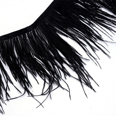 69178 Trim with feather per meter, ,12cm/1meters ,black color (0.95 0)