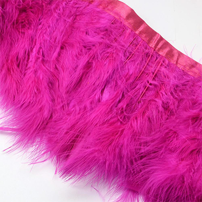 69182 Trim with feather per meter, ,13cm/1meters ,dark pink color (0.93 0)