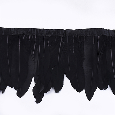 69216 TRIM WITH FEATHER PER METER, ,15CM/1METERS ,BLACK COLOR (1 0) ()