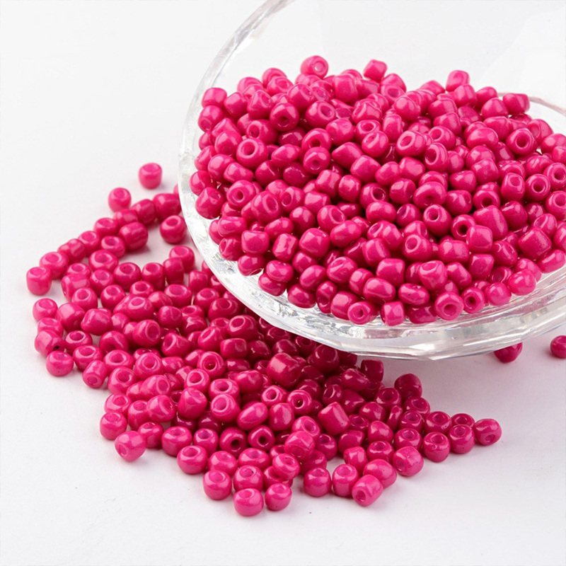 69306 Round glass seed beads ,for jewellery 4mm/50gr/ø1,5mm rose color,   ,material glass,,beads (2 0)