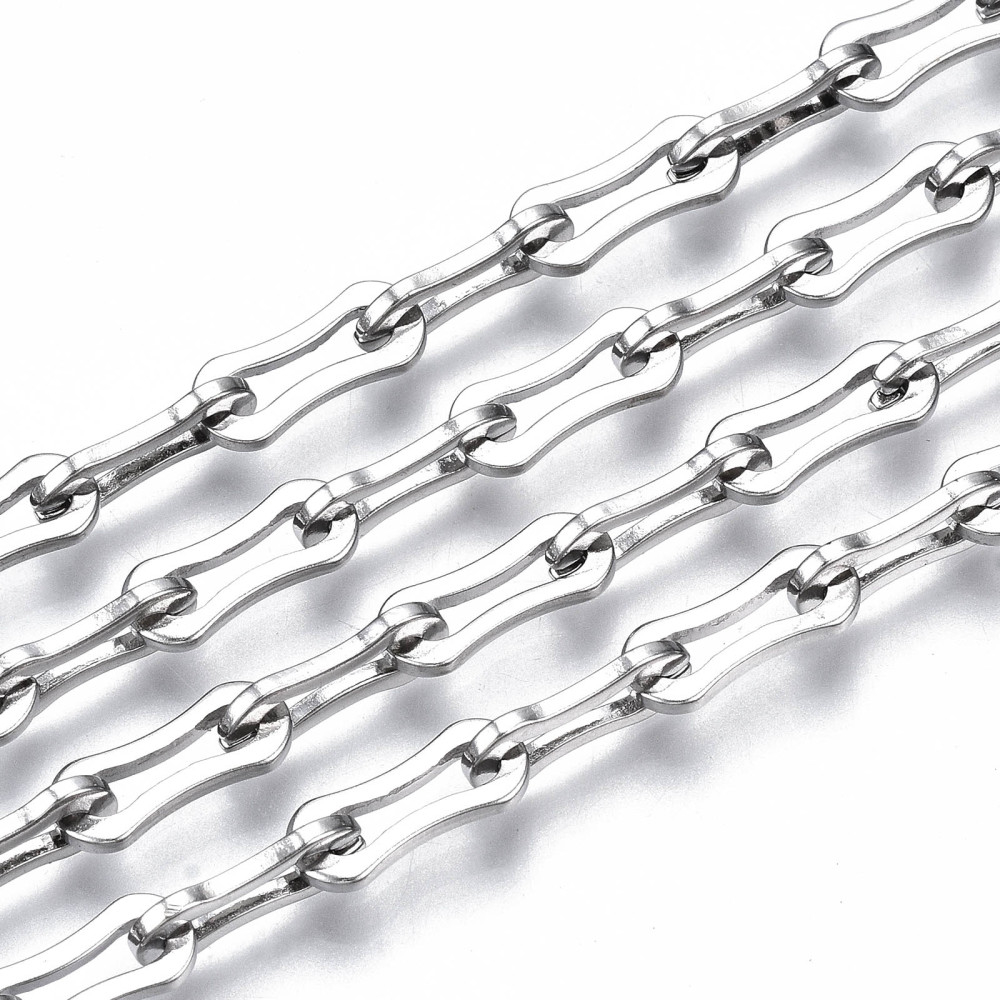 69612 Chains Stainless Steel Per Meter,Link Chains ,14X6mm/1Meters ,Steel color (1.3 0) ()