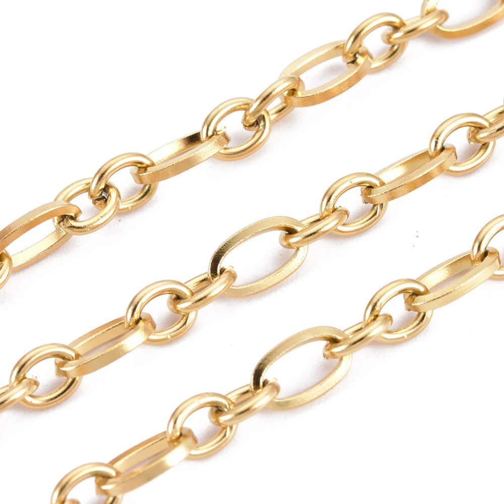69619 Αλυσίδες Ατσάλι Figaro Chain ,6X3mm/1Μέτρ. ,Επίχρυσο Χρώμα,Με το μέτρο (8.57 0.15) (15gr) ()