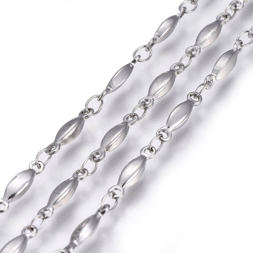 69646 Stainless Steel Link Chains  FOR JEWELLERY 11X2,5mm/1Meters/   STAINLESS STEEL COLOR,   ,Material ,, (4.55 1) ()