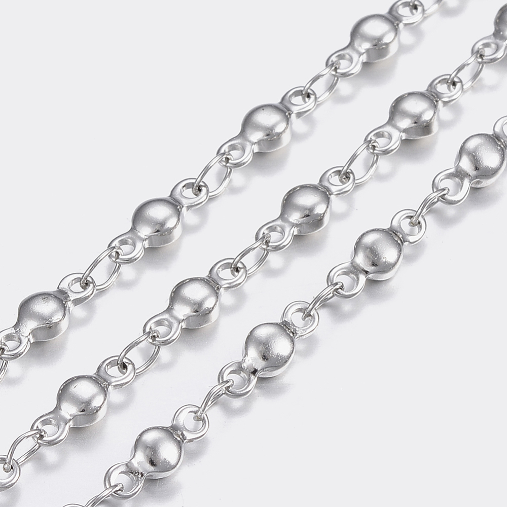 69649 Stainless Steel Link Chains  FOR JEWELLERY 8X3mm/1Meters/   STAINLESS STEEL COLOR,   ,Material ,, (9 4) ()