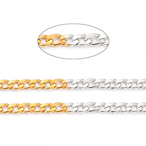 69739 ΑΤΣΑΛΙΝΕΣ ΑΛΥΣΙΔΕΣ CURB CHAIN ME TO METRO  ΓΙΑ ΚΟΣΜΗΜΑ 6X4mm/1Μέτρ.   ΕΠΙΧΡΥΣΟ ΧΡΩΜΑ, Curb Chain  ,ΣΥΝΘΕΣΗ ΑΝΟΞΕΙΔΩΤΟ ΑΤΣΑΛΙ, (10 10) (0gr) ()