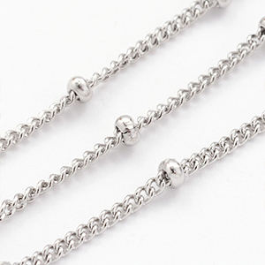 69769 Stainless Steel Curb Chain  FOR JEWELLERY 2X1,7mm/1Meters/   STEEL COLOR,With Beads Satellite Chains  ,Material ,, (10 10.07) ()