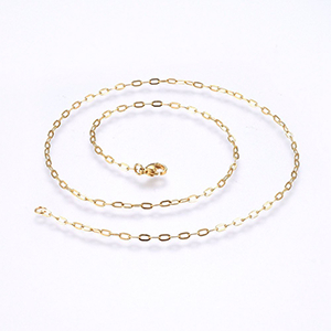69879 Stainless Steel Necklace Cable Chains ,For Jewellery 45cm//1Pcs//4mm Gold Plated color,With Lobster Claw Clasp With Lobster Claw Clsps  ,Material ,, (7 0) ()