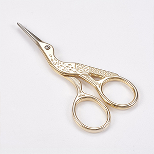 69973 Metal scissors for sewing 9x4cm/1pcs gold plated, ,material stainless steel,kneeting accessories, (3 0)