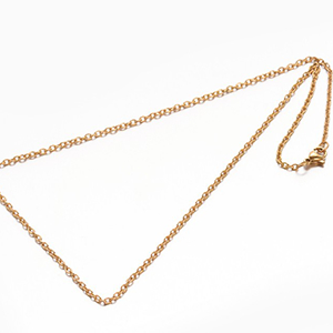 70041 Stainless Steel Necklace Cable Chains ,For Jewellery 45cm//1Pcs//3mm Gold Plated color,With Lobster Claw Clasp With Clasp  ,Material Ανοξείδωτο Ατσάλι 304,, (25 13) ()