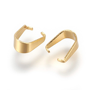 70906 Ατσάλινα Κλίπ/Bails για μενταγιόν  Για κόσμημα 10X8,5mm/4Τεμ. 18Κ Επίχρυσο Χρώμα,Ανοικτά Για Swarovski  ,Συνθεση Ανοξείδωτο Ατσάλι, (0 1) (5gr) ()