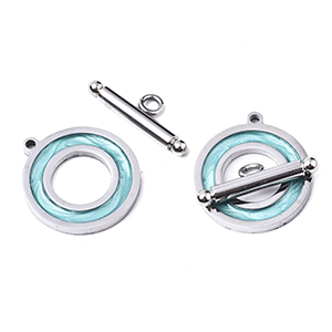 70913 Κουμπώματα Ατσάλινα Κρίκος ,22X20mm/1Τεμ. ,Ατσάλινο Χρώμα,Με Χρώμα/Enamel (10 4) (7gr) ()