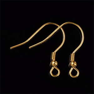 71357 STERLING SILVER EARRING HOOKS FOR JEWELLERY 17X19mm/1Pair/x2,5mm GOLD PLATED, ,Material ,, (10 9) ()