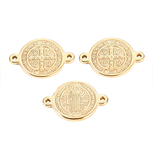 71690 Stainless Steel Konstantinata Charms  FOR JEWELLERY 20X14mm/1Pcs/   GOLD PLATED color, FLAT  ,Material ,Links/Connectors (50 0) ()