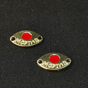 71766 Μεταλλικά Μαρτάκια οβάλ Με Ματάκια 15X10mm/1Τεμ. Επίχρυσο Χρώμα Για κόσμημα Μαρτάκια Συνδετικά (3 0) (gr) ()