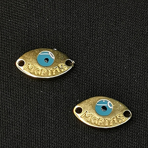 71767 Μεταλλικά Μαρτάκια οβάλ Με Ματάκια 15X10mm/1Τεμ. Επίχρυσο Χρώμα Για κόσμημα Μαρτάκια Συνδετικά (1 0) (gr) ()