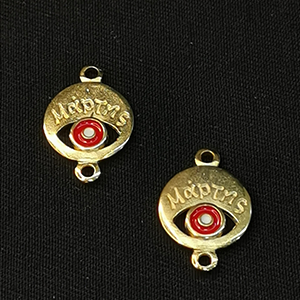 71769 Μεταλλικά Μαρτάκια στρόγγυλα Με Ματάκια 15X20mm/1Τεμ. Επίχρυσο Χρώμα Για κόσμημα Μαρτάκια Συνδετικά (1 0) (gr) ()