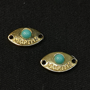 71772 Μεταλλικά Μαρτάκια οβάλ Με Ματάκια 15X10mm/1Τεμ. Επίχρυσο Χρώμα Για κόσμημα Μαρτάκια Συνδετικά (6 0) (gr) ()