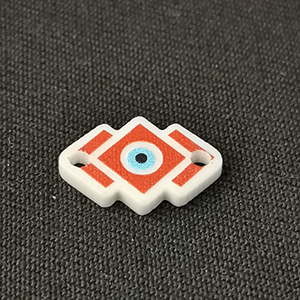 71835 Martakia Acrylic Rectangle,With Evil Eye ,15X10mm/1Pcs ,White Color (2 2) ()