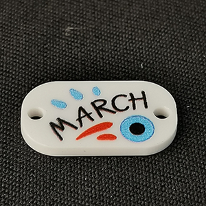 71841 Martakia Acrylic Rectangle,With Evil Eye ,20X12mm/1Pcs ,White Color (5 4) ()
