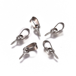 72058 Κρικάκια Ατσάλινα Βίδες ,8X4mm/6Τεμ. ,Ατσάλινο Χρώμα,Για Swarovski (6 8) (5gr) ()