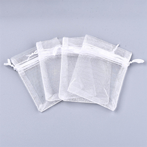 72082 Organza Pouches for gifts ,For Jewlery,Wedding,Baptizing 30X40cm/5Pcs/ White Color, Basic  ,Material Organza,Packaging, (17 0) ()