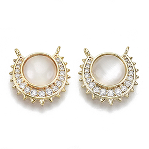 72121 Μενταγιόν Ορειχάλκινα στρόγγυλο ,13X13mm/1Τεμ. ,18Κ Επίχρυσο Χρώμα,Με Κοχύλι (4 4) (4gr) ()