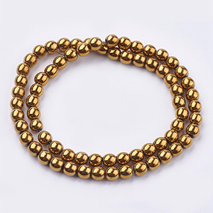 72379 Συνθετικός Αιματίτης Στρόγγυλο μπίλια Για κόσμημα 4mm/95Τεμ. Αντικέ Επίχρυσο Χρώμα, Αντικ  ,Συνθεση Συνθετικός Αιματίτης,Χάντρα (1 0) (19gr) ()