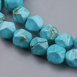 72392 Semi Precious Stones Howlite Nuggets, ,6mm/60Pcs ,Turquoise Color (1 0) ()