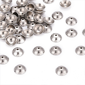 72988 Ατσαλινα καπελακια  για κοσμημα 6x2mmø1,8mm/20τεμ. ατσαλινο χρωμα, με λεια επειφανια  ,συνθεση ανοξειδωτο ατσαλι,περαστα (9 0)